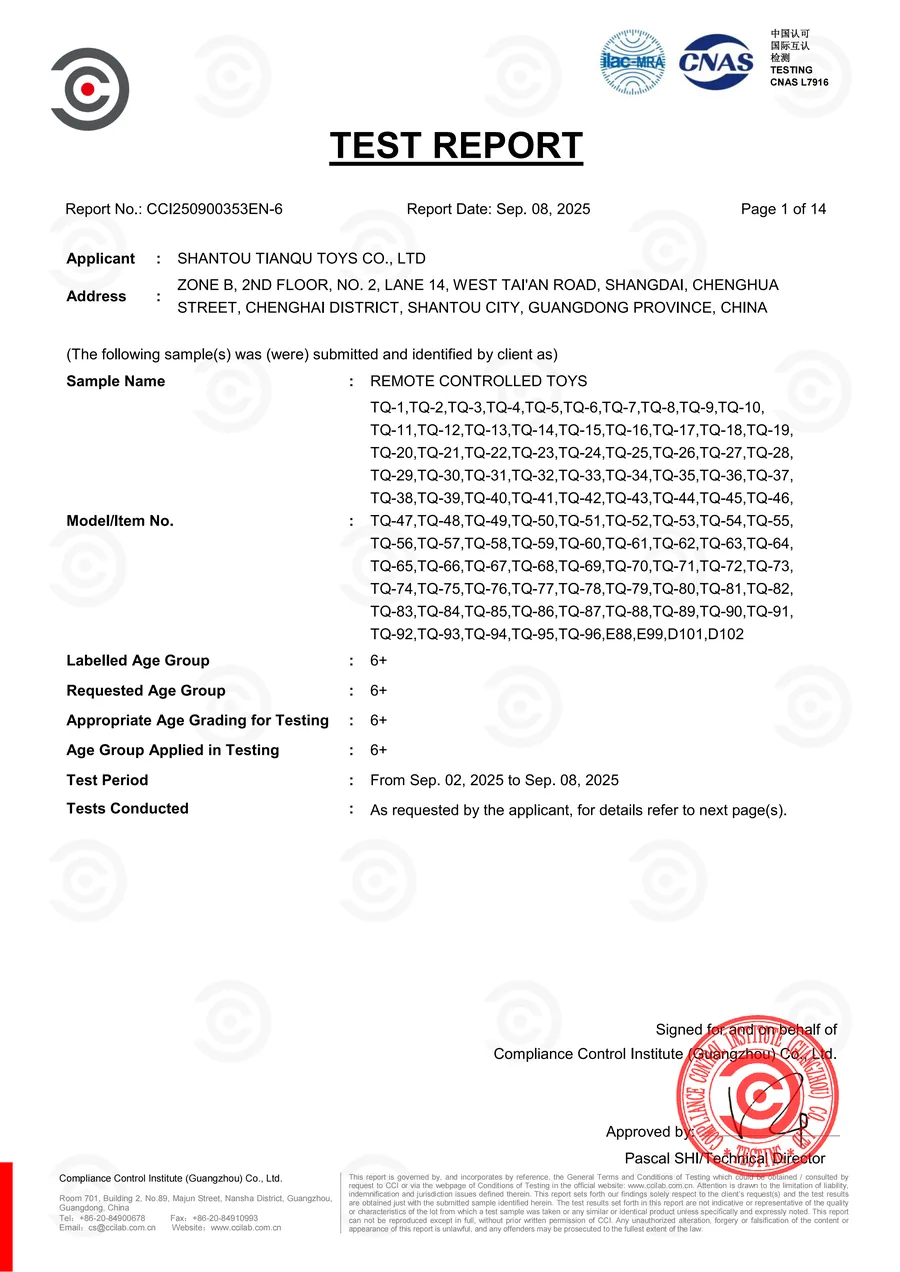 ASTM F963-23 test report