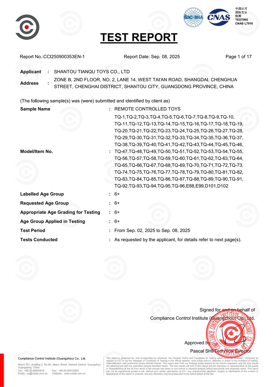 EN 71 certificate